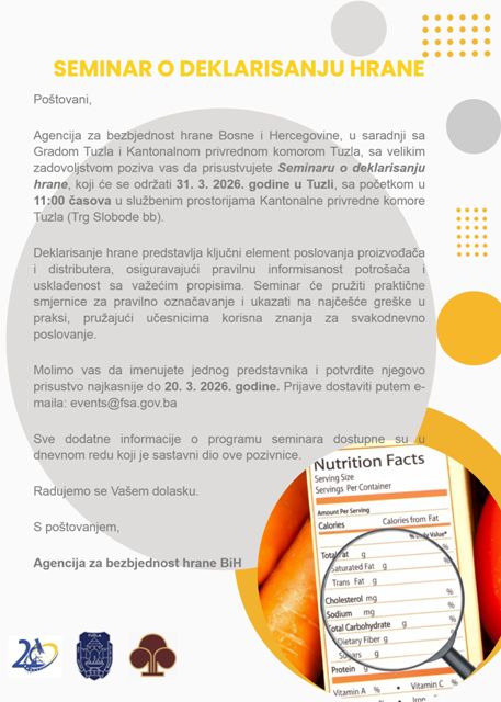 Seminar o deklarisanju hrane